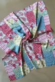 Vintage Patchwork Silky Blend Square Scarf Multi